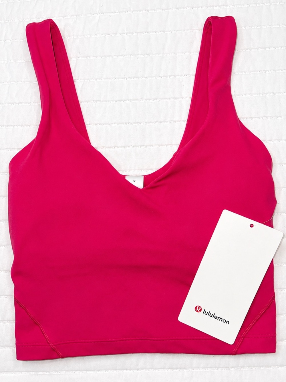 lululemon athletica V-Neck Scoop Crop Sports Bra in Bright Pink